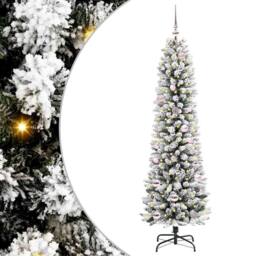 Berkfield Home Artificial Christmas Tree with 150 LEDs Green & white 150 cm