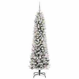 Berkfield Home Artificial Christmas Tree with 150 LEDs Green & white 150 cm - thumbnail 2