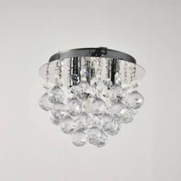First Choice Lighting Myriad - Jewelled Droplet Chrome Flush Ceiling Light in Silver - thumbnail 3