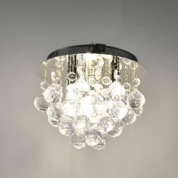First Choice Lighting Myriad - Jewelled Droplet Chrome Flush Ceiling Light in Silver - thumbnail 4
