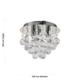 First Choice Lighting Myriad - Jewelled Droplet Chrome Flush Ceiling Light in Silver - thumbnail 7