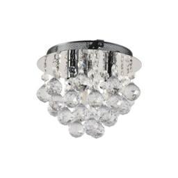 First Choice Lighting Myriad - Jewelled Droplet Chrome Flush Ceiling Light in Silver - thumbnail 1