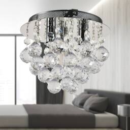 First Choice Lighting Myriad - Jewelled Droplet Chrome Flush Ceiling Light in Silver - thumbnail 6