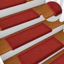 Berkfield Home Carpet Stair Treads 15 pcs 65x21x4 cm Red - Size: Medium - thumbnail 2