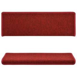 Berkfield Home Carpet Stair Treads 15 pcs 65x21x4 cm Red - Size: Medium - thumbnail 3