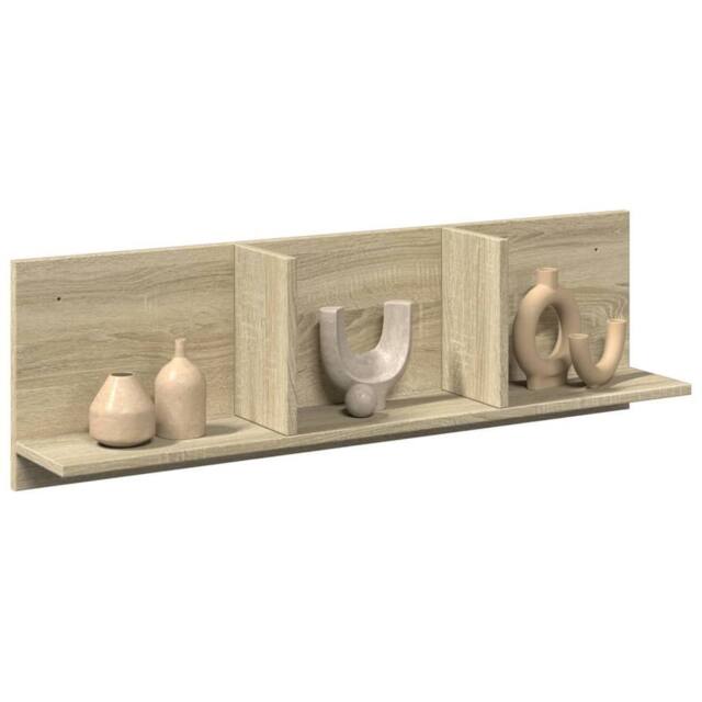 Berkfield Home Wall Cabinet 100x16.5x30 cm Sonoma Oak Engineered Wood in Light Oak - image 1