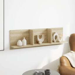 Berkfield Home Wall Cabinet 100x16.5x30 cm Sonoma Oak Engineered Wood in Light Oak - thumbnail 3
