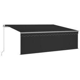 Berkfield Home Manual Retractable Awning with Blind&LED 4x3m Anthracite in Black - thumbnail 2