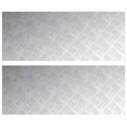 Berkfield Home Modern Aluminum Checker Plates 2 pcs Non-Slip 100x40 cm in Grey - Size: Medium - thumbnail 3