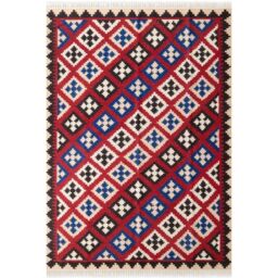 THE RUGS Kamal Kelim Rug - Vintage Design Handwoven Wool Cotton Reversible 3 mm - Size: 120 cm x 170 cm - thumbnail 1