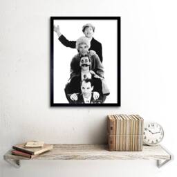 "Artery8 Photography Black White Harpo Groucho Marx Brothers Framed Art Print in Grey - Size: W12"" x H16""" - thumbnail 2