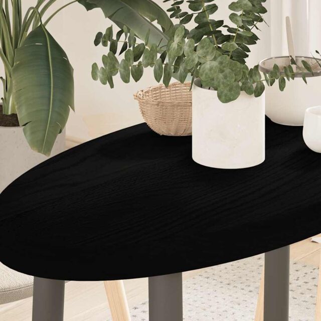 Berkfield Home Table Top Dark Brown 80x40x4 cm Solid Wood Oak Oval - Size: 80 x 40 x 4 cm - image 1