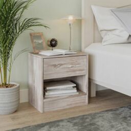 EONLION Set of 2- Modern Single Drawer Nightstand in Dark Grey - thumbnail 5