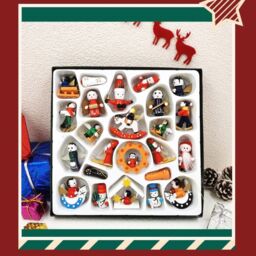 Leaper 24 Wooden Doll Christmas Tree Ornaments Hanging Decor in Red - thumbnail 6
