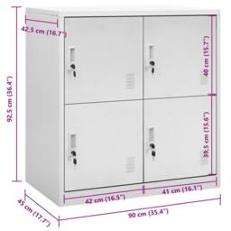 Berkfield Home Locker Cabinet Light Grey 90x45x92.5 cm Steel - thumbnail 7