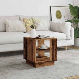 Berkfield Home Coffee Table Old Wood 40x40x43 cm Engineered Wood in Brown - Size: 40 x 40 x 43 cm - thumbnail 3