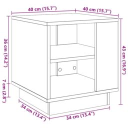 Berkfield Home Coffee Table Old Wood 40x40x43 cm Engineered Wood in Brown - Size: 40 x 40 x 43 cm - thumbnail 9