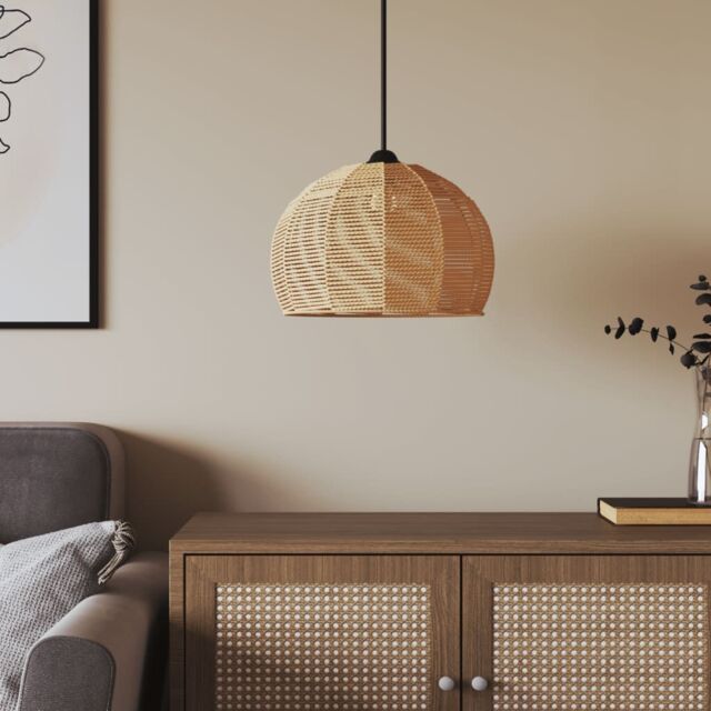 Berkfield Home Ceiling Lamp Shade √ò36x26 cm Iron & Paper in Brown - Size: 36x26 cm - image 1