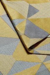 Alan Symonds Skandi Geometric Jacquard Fully Lined Eyelet Curtains in Yellow - Size: 229 cm width x 183 cm drop - thumbnail 3
