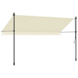 Berkfield Home Retractable Awning Cream 350x150 cm Fabric & Steel - thumbnail 5