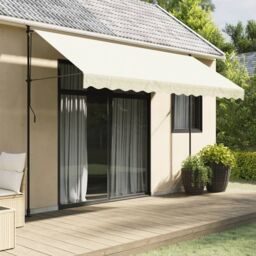 Berkfield Home Retractable Awning Cream 350x150 cm Fabric & Steel