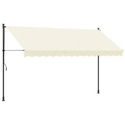 Berkfield Home Retractable Awning Cream 350x150 cm Fabric & Steel - thumbnail 2