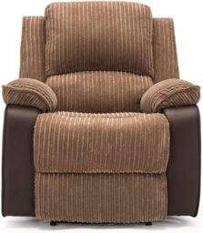 SquareBoxx Valencia Manual Latch Recliner Armchair in Brown - thumbnail 1