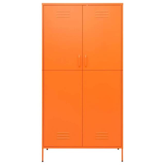 Berkfield Home Wardrobe Orange 90x50x180 cm Steel - Size: 90 x 50 x 180 cm - image 1