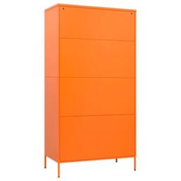 Berkfield Home Wardrobe Orange 90x50x180 cm Steel - Size: 90 x 50 x 180 cm - thumbnail 5