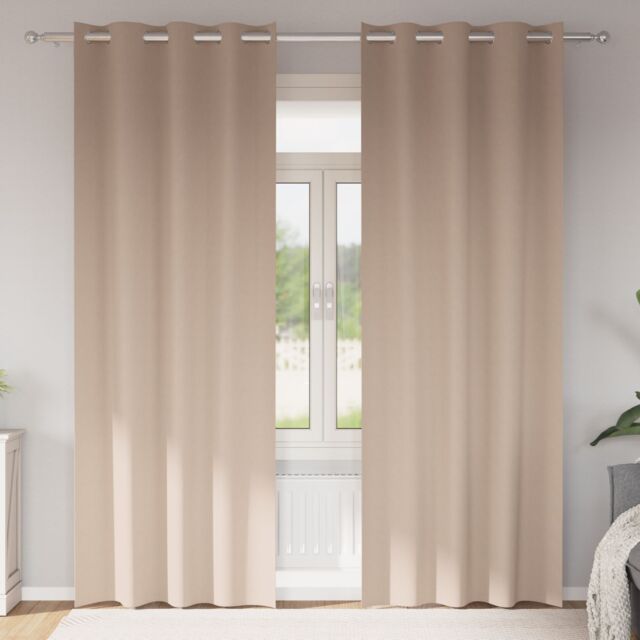Berkfield Home Curtains with Curtains 2 pcs Taupe 225 x 140 cm Polyester - image 1