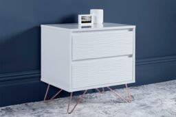 Time4sleep Fusion 2 Drawer White Bedside With Pink Copper Feet - thumbnail 3
