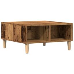 Berkfield Home Coffee Table Old Wood 60x60x30 cm Engineered Wood in Brown - Size: 60 x 60 x 30 cm - thumbnail 2