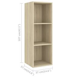 Berkfield Home Practical 4 Piece TV Cabinet Set Sonoma Oak Engineered Wood in Light Oak - thumbnail 8