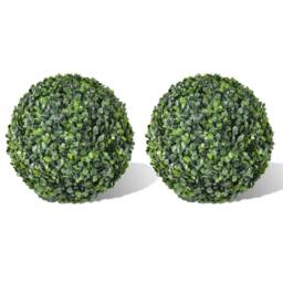 Berkfield Home Lush Boxwood Ball Artificial Leaf Topiary Ball 35 cm 2 pcs in Green - thumbnail 2