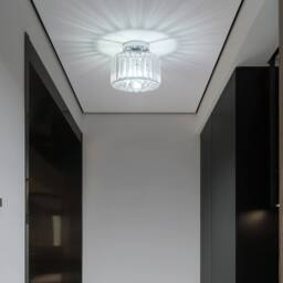 Goeco Modern Crystal Ceiling Light Silver Round Chandelier Crystal E27 22cm - thumbnail 5