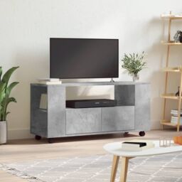 Berkfield Home TV Cabinet Concrete Grey 102x34.5x43 cm Engineered Wood - thumbnail 1