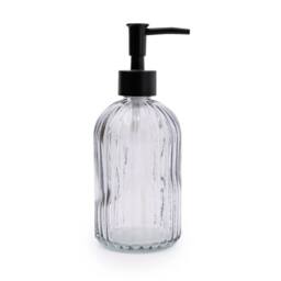 Candlelight Apothecary Glass Soap Dispenser With Black Pump in Grey - thumbnail 3
