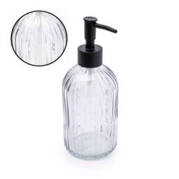 Candlelight Apothecary Glass Soap Dispenser With Black Pump in Grey - thumbnail 2