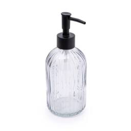 Candlelight Apothecary Glass Soap Dispenser With Black Pump in Grey - thumbnail 1