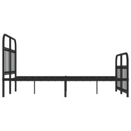 Berkfield Home Metal Bed Frame with Headboard & Footboard Black 120x200 cm - Size: Small Double - thumbnail 7