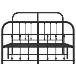 Berkfield Home Metal Bed Frame with Headboard & Footboard Black 120x200 cm - Size: Small Double - thumbnail 6