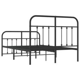 Berkfield Home Metal Bed Frame with Headboard & Footboard Black 120x200 cm - Size: Small Double - thumbnail 8