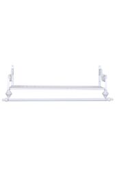 Living and Home Wall Mounted Metal Clothes Garment Shop Display Rack with Shelf in White - thumbnail 3