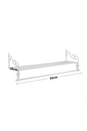 Living and Home Wall Mounted Metal Clothes Garment Shop Display Rack with Shelf in White - thumbnail 4