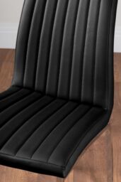FurnitureboxUK Kylo Large Brown Wood Effect Dining Table & 6 Isco Faux Leather Chairs in Black - thumbnail 6