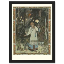 Artery8 Ivan Bilibin Illustration Fairy Tale Vasilisa Beautiful 1990 Artwork Framed Wall Art Print A4 in Black - thumbnail 1