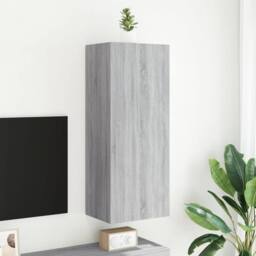 Berkfield Home TV Wall Cabinet Grey Sonoma 40.5x30x102 cm Engineered Wood - thumbnail 3