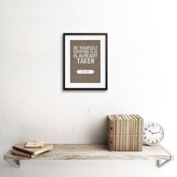 "Artery8 Wall Art Print Dictionary Page Quote Oscar Wilde Be Yourself Artwork Framed 9X7 Inch in Black - Size: W7"" x H9""" - thumbnail 2