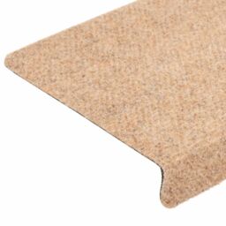 Berkfield Home Stair Mats 15 pcs Needle Punch 65x21x4 cm Brown - Size: Medium - thumbnail 5