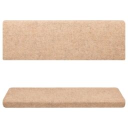 Berkfield Home Stair Mats 15 pcs Needle Punch 65x21x4 cm Brown - Size: Medium - thumbnail 4